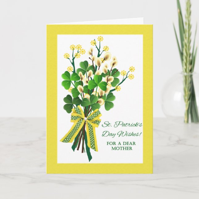 St. Patrick's Day for Mother with Kleeblatt Bouque Karte (Vorderseite)