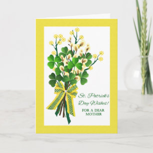 St. Patrick's Day for Mother with Kleeblatt Bouque Karte