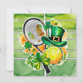St. Patrick's Day for Tennis Player Feiertagskarte