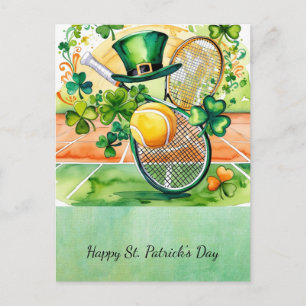 St. Patrick's Day for Tennis Player Feiertagspostkarte
