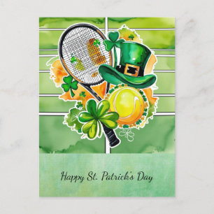 St. Patrick's Day for Tennis Player Feiertagspostkarte