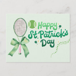 St. Patrick's day for tennis player  Feiertagspostkarte