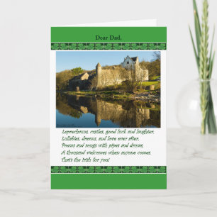 St. Patrick's Day for Vater, Gedicht, Burg, Kleebl Karte