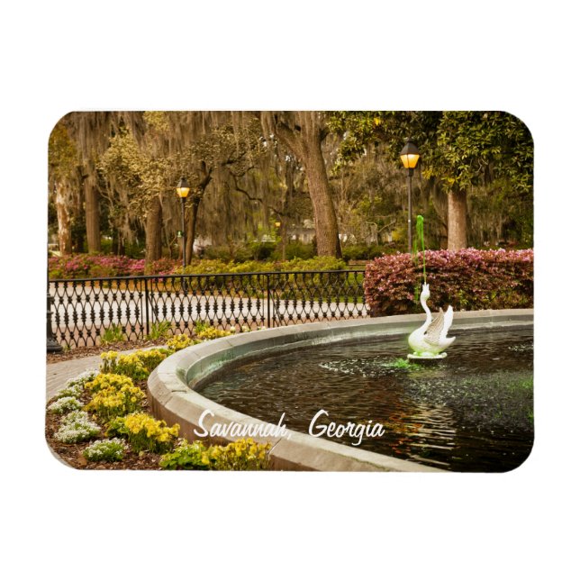 St Patrick's Day - Forsyth Fountain, Savannah, GA Magnet (Horizontal)