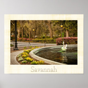 St Patrick's Day - Forsyth Fountain, Savannah, GA Poster