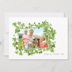 St. Patrick's Day Foto Card, Kleeblatt Frame Karte