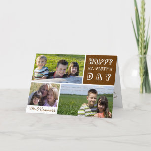 St. Patricks Day Foto Collage Green Kleeblatt Karte