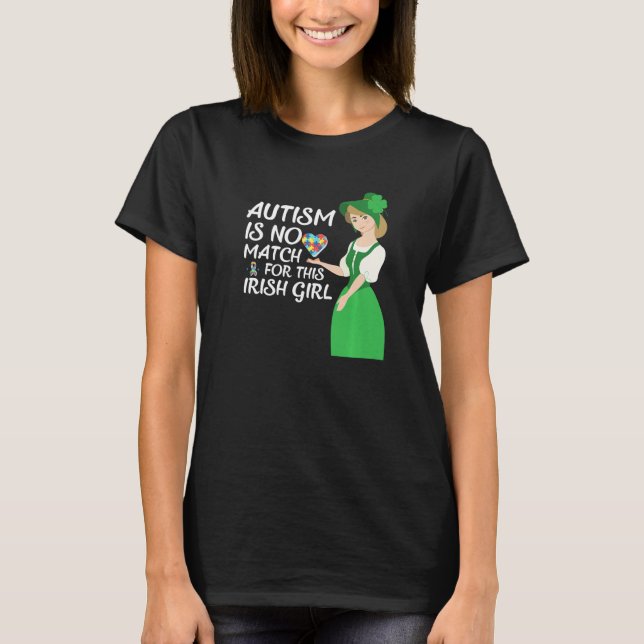 St Patricks Day Four Leaf C Irish Girl Autism Awar T-Shirt (Vorderseite)