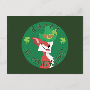 St. Patrick's Day Fox Postkarte