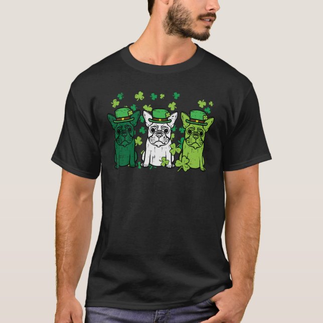 St Patricks Day French Bulldogs Dog Frenchie Men W T-Shirt (Vorderseite)