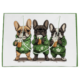 St. Patrick's Day French Bulldogs Große Geschenktüte