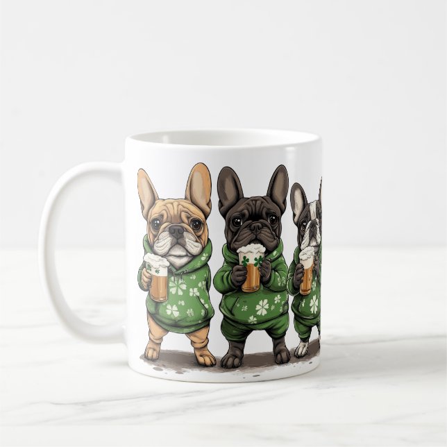 St. Patrick's Day French Bulldogs Kaffeetasse (Links)