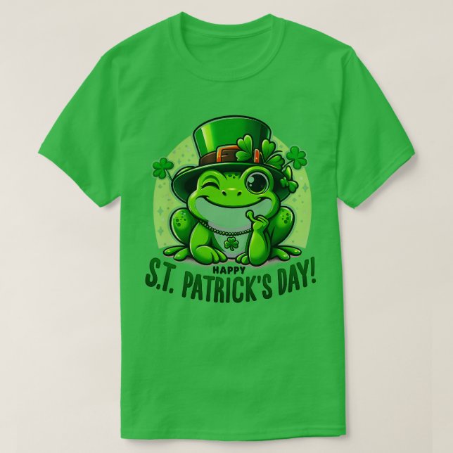 St Patricks Day Frog Face Saint Pattys Paddys Men T-Shirt (Design vorne)