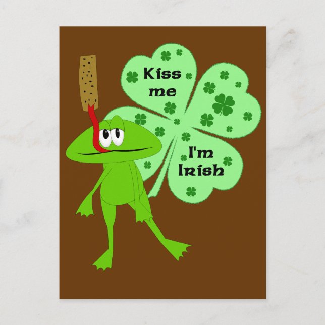 St. Patrick's Day Frog Postcard Postkarte (Vorderseite)