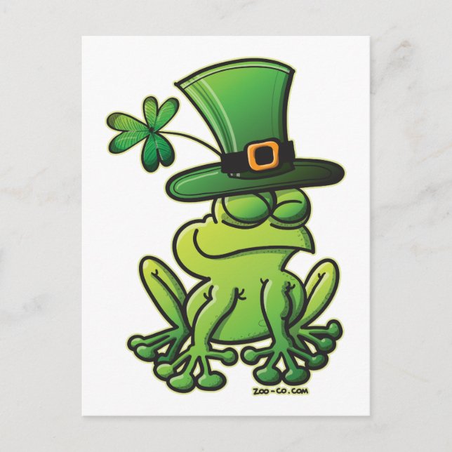 St. Patrick's Day Frog Postkarte (Vorderseite)
