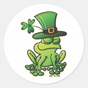 St. Patrick's Day Frog Runder Aufkleber