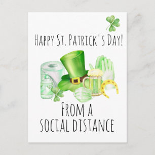 St. Patrick's Day from Social Distance Covid Postkarte