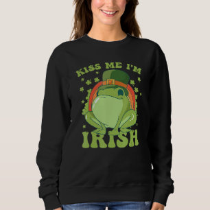 St. Patricks Day Frosch Küss mich, ich bin irisch Sweatshirt