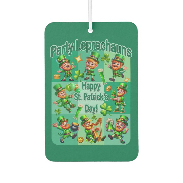 St. Patrick's Day Fun Adorable "Party Leprechauns" Autolufterfrischer (Vorderseite)