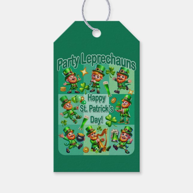 St. Patrick's Day Fun Adorable "Party Leprechauns" Geschenkanhänger (Vorderseite)