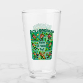 St. Patrick's Day Fun Adorable "Party Leprechauns" Glas