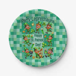 St. Patrick's Day Fun Adorable "Party Leprechauns" Pappteller