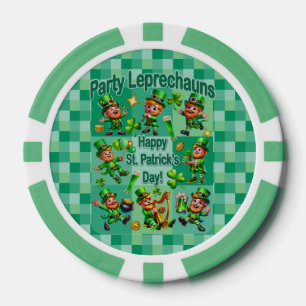 St. Patrick's Day Fun Adorable "Party Leprechauns" Pokerchips