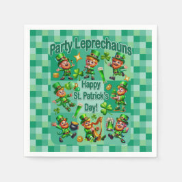 St. Patrick's Day Fun Adorable "Party Leprechauns" Serviette