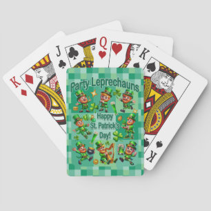 St. Patrick's Day Fun Adorable "Party Leprechauns" Spielkarten