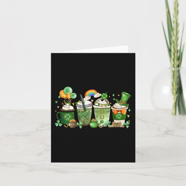 St Patricks Day Fun Patrick Coffee Lover Men Fraue Karte (Vorderseite)