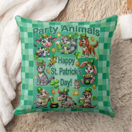 St. Patrick's Day Fun und Adorable "Party Animals" Kissen