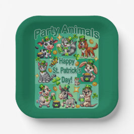 St. Patrick's Day Fun und Adorable "Party Animals" Pappteller