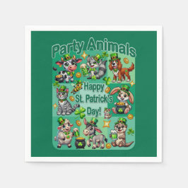 St. Patrick's Day Fun und Adorable "Party Animals" Serviette