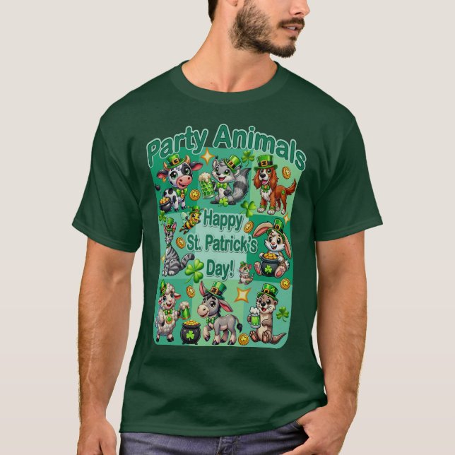 St. Patrick's Day Fun und Adorable "Party Animals" T-Shirt (Vorderseite)