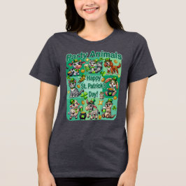 St. Patrick's Day Fun und Adorable "Party Animals" Tri-Blend Shirt
