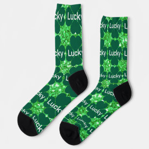 St. Patrick's Day funkeln Glitzer Grün Kleeblätter Socken