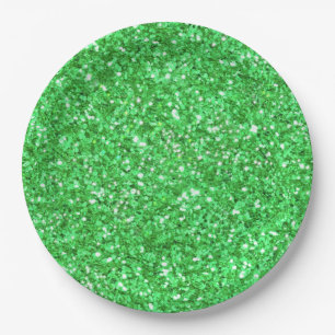 St. Patrick's Day funkeln Glitzer Kelly Green Pappteller