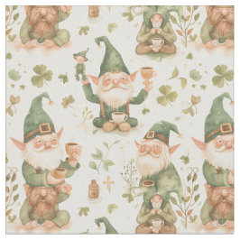 St. Patrick's Day Funny Gnome Coffee Pattern Stoff