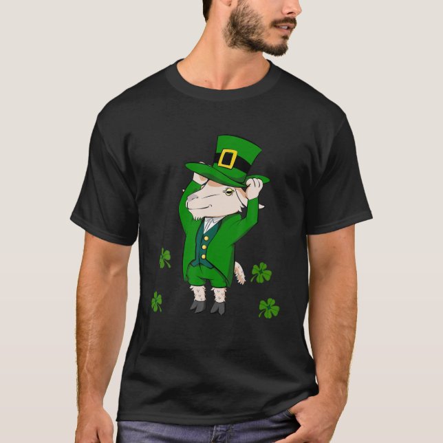 St Patricks Day Funny Goat Leprechaun Kinder Jungs T-Shirt (Vorderseite)