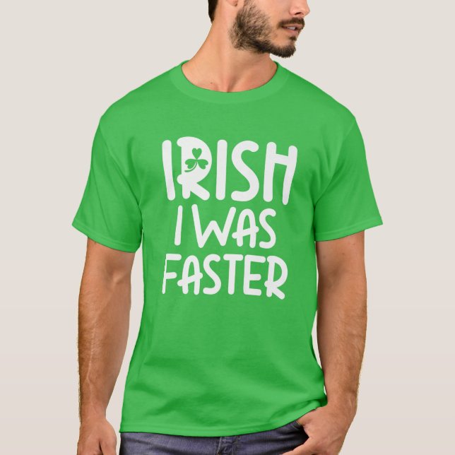 St. Patrick's Day Funny Irish Runner Kleeblatt Luc T-Shirt (Vorderseite)
