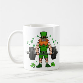 St. Patrick's Day Funny Leprechaun Barbell Gym Kaffeetasse