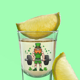St. Patrick's Day Funny Leprechaun Barbell Gym Schnapsglas