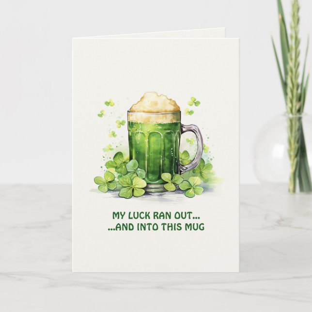 St. Patrick's Day Funny Leprechaun Coffee Card Karte (Vorderseite)