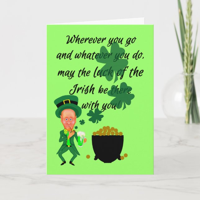St Patrick's Day Funny Leprechaun Irish Segen Karte (Vorderseite)