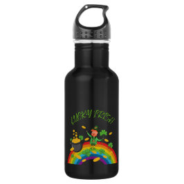 St Patricks Day - Funny Lucky Irish Leprechaun Edelstahlflasche