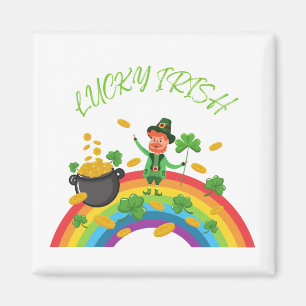 St Patricks Day - Funny Lucky Irish Leprechaun Magnet
