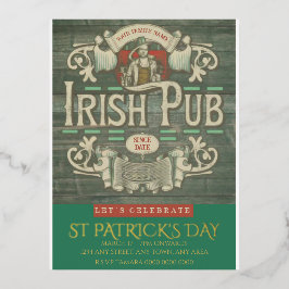 St Patrick's Day Funny Personalisiert Irish Pub Folie Einladungspostkarte