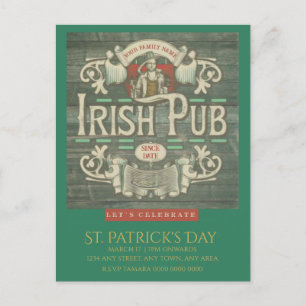 St Patrick's Day Funny Personalisiert Irish Pub Postkarte