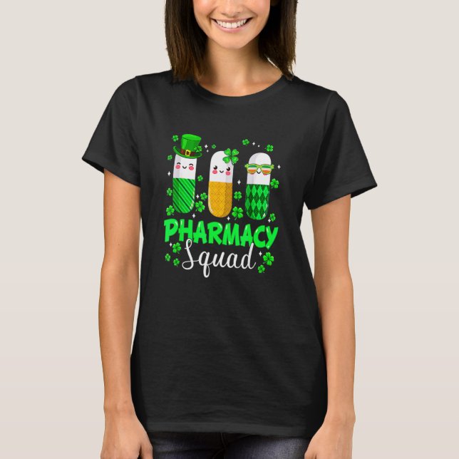 St Patrick's Day Funny Pharmacy Squad Leprechaun P T-Shirt (Vorderseite)