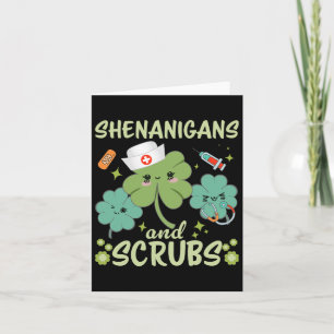 St Patricks Day Funny Shenanigans Scrub Saint Patt Karte